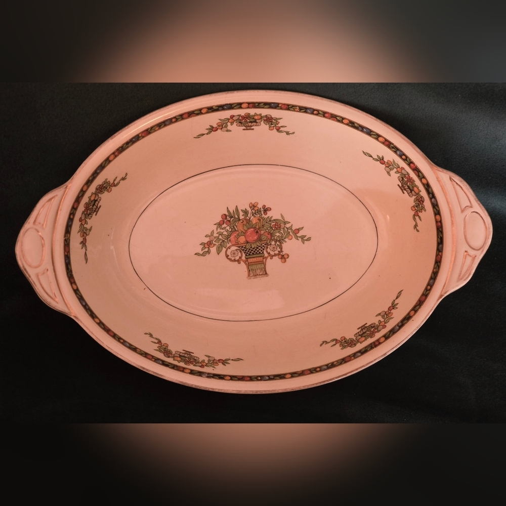 Antique Johnson Bros Pareek oval vegetable serving dish "Marjorie" pattern